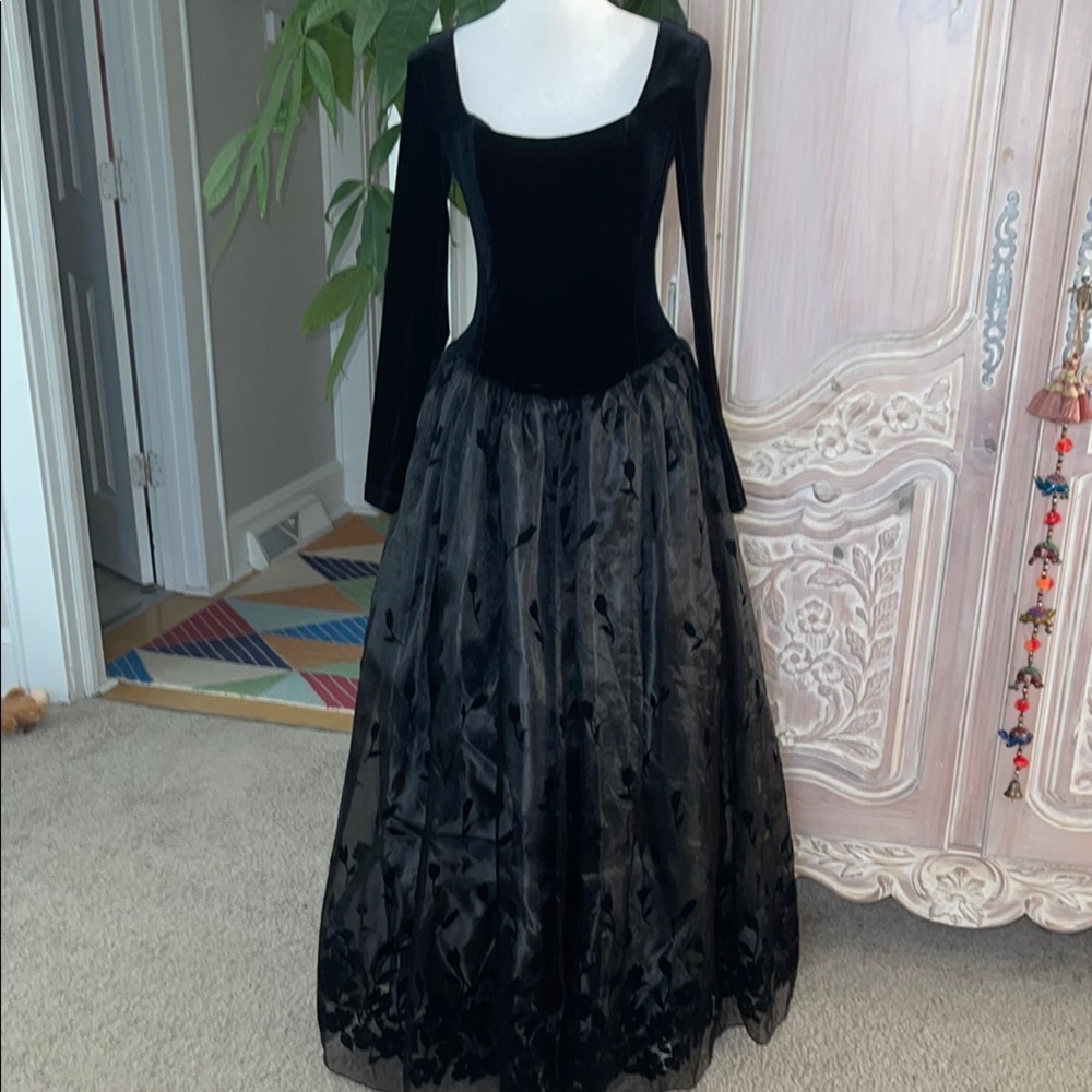 Last Chance! Vintage Scott McClintock Velvet/ Chiffon Dress